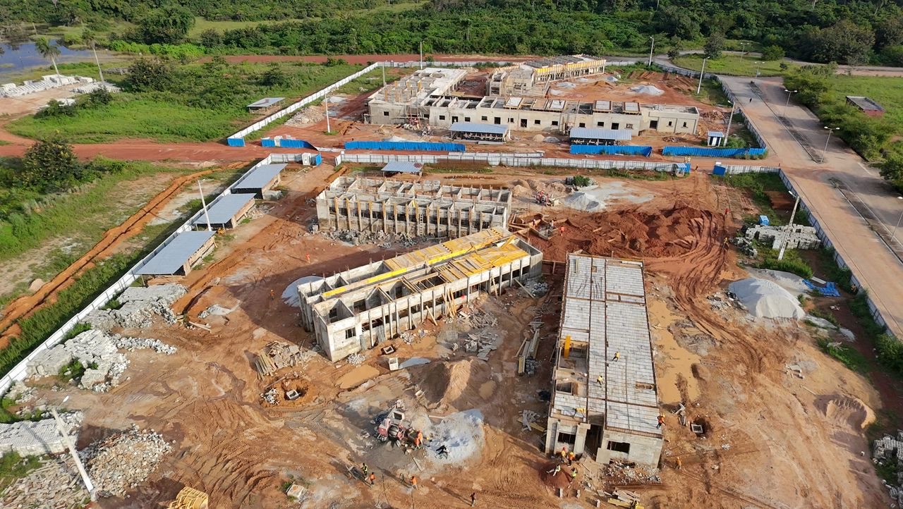 Vue drone du chantier des ouvrages pour le CROU à l'université