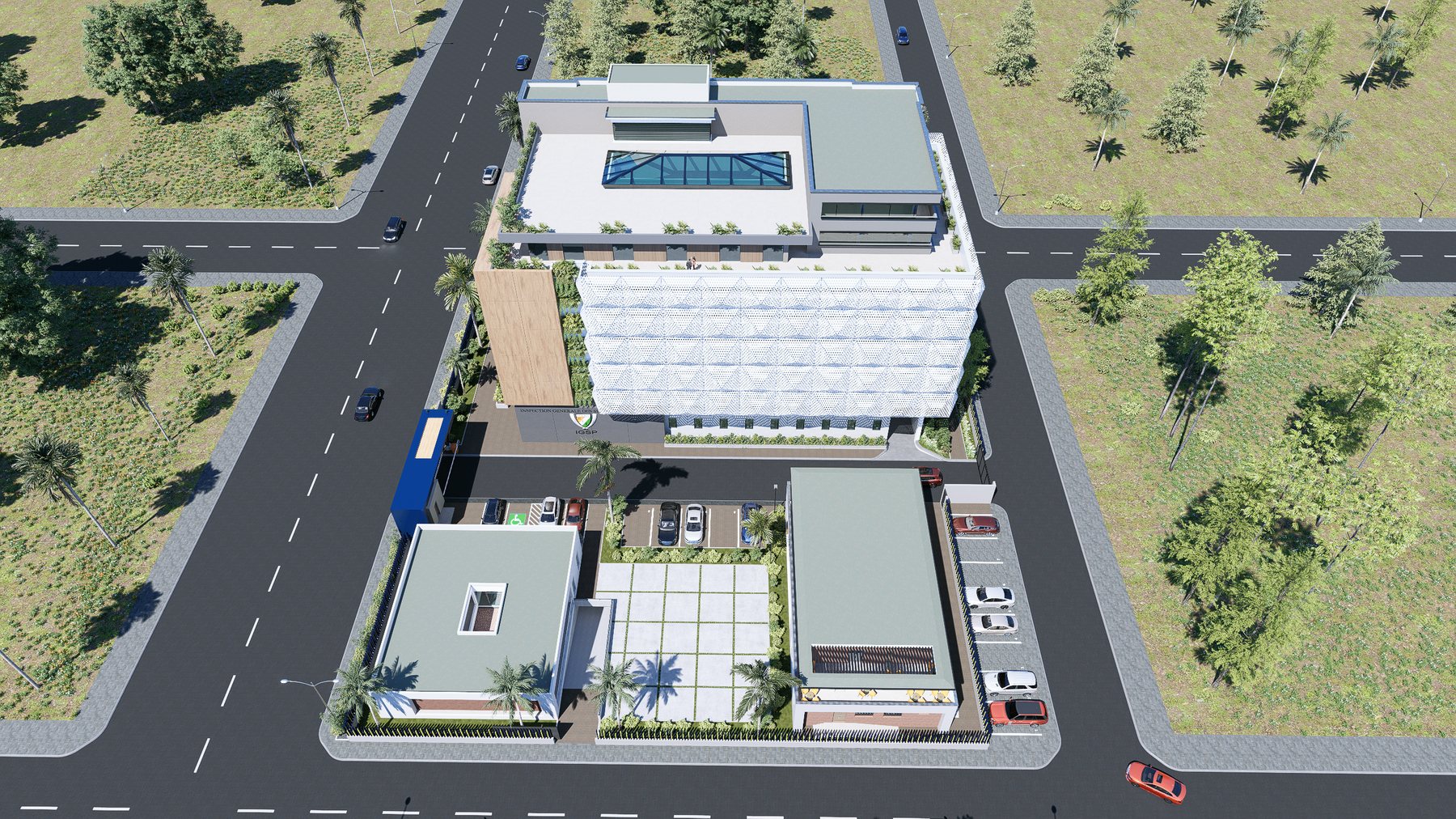 Vue drone du projet d'Inspection générale de la Police nationale